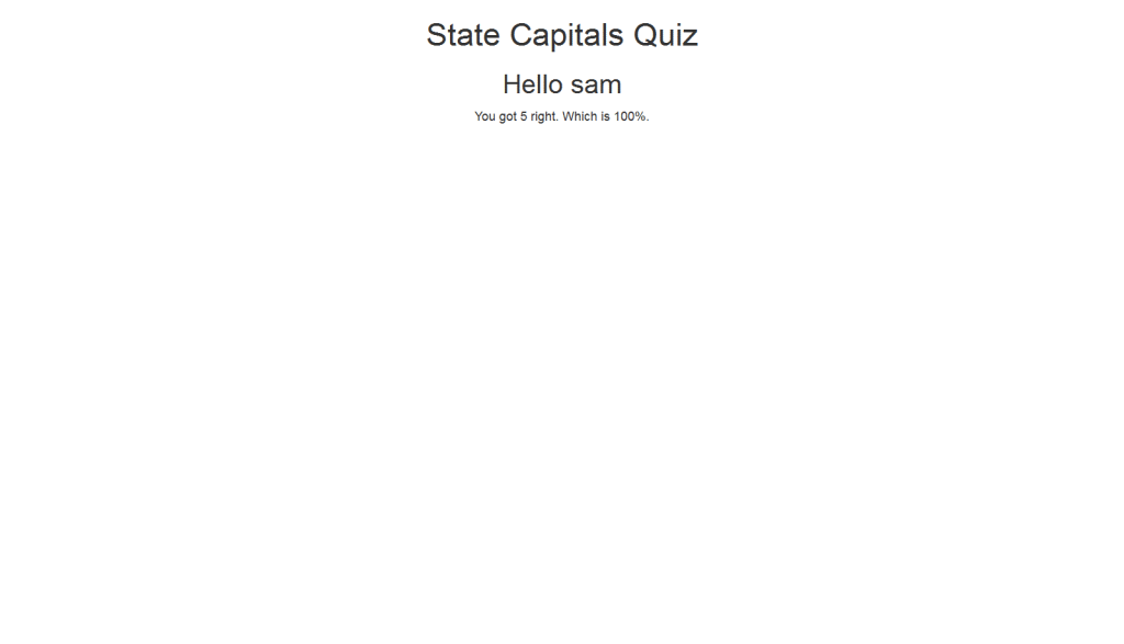 the result of the state capital quiz