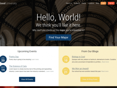 university front page